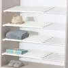 Adjustable Closet Organizer Storage Shelf Wall Mounted Kitchen Rack Space Saving Wardrobe Decorative Shelves Cabinet Holders 520 S2