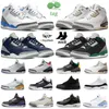 Basketbalschoenen Jumpman 3s Men 3 Pine Green Medium Grey Sneakers Racer Blue Midnight Navy Pure White Heren Trainers Buitensporten Sneaker met doos