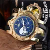 Undefeated Incrinc Skull Large Dial Super High Quality Men Watch Tungsten Steel Multi-Function Quartz Watch
