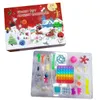 Fournitures de fête 24PC Ensemble Noël Fidget Jouets Calendrier de l'Avent Boîte Aveugle Cadeaux Dimple Décompression Jouet Soft Squeeze Logique Raisonnement Formation Nouveauté Cadeau