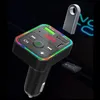 F2 Bluetooth Car Kit FM-передатчик MP3 Muisc Player HandsFree Wireless PD Быстрые быстрые автомобили Зарядное устройство 3.1A Поддержка TF Card USB BT RGB Светодиодная лампа Flash