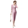 women's suits for spring and summer Stylish temperament slim ladies blazer jacket feminine Casual cropped pants 210527