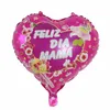 Happy Mothers Day-Ballons, 18-Zoll-Folienballon in Liebesform, Englisch, Spanisch, Mylar-Heliumballons302Q