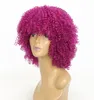 15 pollici Parrucca sintetica riccia afro crespa Simulazione Parrucche per capelli umani Simulazione Parrucche per capelli umani MS9005-Rose Red