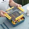 Японский стиль Bento коробка для детей портативный открытый пикник ланч-коробка утечка еда контейнер для хранения студента завтрак 211108