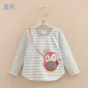 Enfants Tops Printemps Automne 2-10 Ans Enfants Vêtements À Manches Longues O-cou Bande Fille À Manches Longues T-Shirt 210701