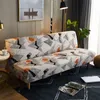 Bedrukte slaapbank Universele maat Armless Sofa Bed Covers Tight Wrap Slip-bestendige Elastische Stretch Meubilair Slipcovers 211102