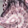 Pagliaccetti stampati estivi da donna manica corta svasata con spalle scoperte tutina femminile causale a vita alta tute 210604