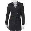 Men's Trench Coats Autumn Winter Woolen Coat Wool Blends Thickening / Male Business Warm Stand Collar Long Sleeve Big Size Jacket