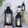 Bougeoirs noir nordique moderne support fer métal suspendu photophore lanterne décoration Salon maison accessoire ZP60ZT