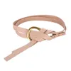 Fashion trend twolayer leather belt with large horseshoe buckle and women039s decorative waist seal2435598