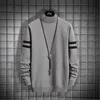 Tröja män O-Neck Mens Pullover Striped Slim Fit Tröjor Toppar Stickad 2020 Nyanställd Mode Manlig Jul Grundkläder Y0907