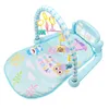 Jogar Mat Baby Gym Brinquedos Gaming Tapete 0-12 Meses Macio Iluminação Chocalhas Children Music Mat Blue Rosa Presentes Brinquedo Educacional Brinquedo 210724