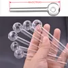 Stock In USA Thick Pyrex Glass Oil Burner Pipe 4inch Clear Smoking Water Pipes Transparent Great Tubes oil Nail Tips 100pcs/lot