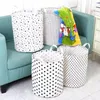 Sublimation Storages Bags 40X34cmDirty Clothes Storage Basket Folding Waterproof Laundry Cotton Linen Fabric Bucket Toy Folding Home with Portable Design