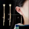 Stadniny Kolczyki Biżuteria Fancyfantasy Moda Długie Przetylanie Earing Dla Kobiet Gold Sier Kolor Star Kolczyk Ślubny Jewlery Drop Dostawa 2021 H