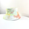 Casquette Hip Hop Tie Dye Cap Casual Fisherman Hat Beach Hat Cotton Rainbow Color Bucket