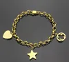 2021 Julfödelsedagspresent pojkar Män Kvinnor Tjej Deluxe Bangle Heart Star Chain Smycken 316L Rostfritt stål Silver Gold Rose Letter Love Armband Bangles