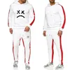 Mäns Tröjor 2021 2-Piece Sportkläder Alfabet Hooded Sweatshirt + Byxor Pullover kostym Ropa Hombre Casual Män