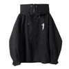 Techwear jacka för män svart vår japanska streetwear hooded coat 211008