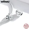 WOSTU 100% 925 Sterling Silber Bead Für Immer Liebe Charme Herz Anhänger Fit Original Armband Halskette DIY Schmuck CQC1735 Q0531