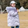 -30 Degrees Winter Girls Down Jacket Warm Snow Outwear Real Fox Fur Collar Children Coat Kids Clothing TZ962 H0910