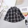 Mode Garçons Chemise Nouveau Style À Carreaux Enfants Chemises À Manches Longues Vêtements En Coton Pour Enfants Bébé Garçon Filles Épaissir Blouses Velours Tops 210306