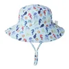 DHL 16 styles Baby Bucket Cap Kids Sun Fisher Hats Round Top Wide Brim Fisherman Hat Boys Girls Summer Beach Caps Casual Children Gift Fashion Accessories