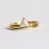 Cluster Rings Two Sets Of Gold Ring And Finger Accessories For Korean Women Chaozhou Couples Creative Triangle Lady Love6678982