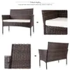 TOPMAX 4 PC Outdoor Garden Rattan Patio Furniture Set Cushioned Seat Wicker Sofa sets US stock a56 a32 a19