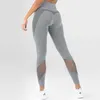 CHRLEISURE Fitness Legging Sexy Casual Vita alta Cuciture a rete Sport Taglia grande 211221