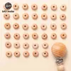 Let's Make 100pcs Abacus Beads Baby Wooden Teether Natural Lentil Beech Balls Perle DIY Teething Necklace Nursing Toy 211106