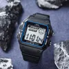 Montres résistantes aux chocs de Digital structure dure de cadran de rectangle de résistant à l'eau de 30 mètres