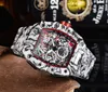 14% rabatt på Watch Watch Top Digite Version Skeleton Dial All Richa Fiber Pattern Case Japan Sapphire Mens Rubber Sport