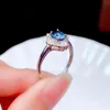 Кластерные кольца kjjeaxcmy fine grewelry 925 стерлинговое серебряное инкрустация натуральная синяя топаз регулируемый женский кольцо тест моды с коробкой