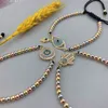 Ajustável Tecido Pulseira de Cuff Mulheres Hamsa Mal Eye Charme Mão Mão Beads Trançado Corda Braceletes Jóias