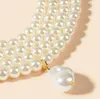 Multilayer Round Pearl Pendant Necklace Choker Women's Gift Bridal Jewelry