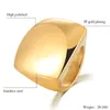 Fashion Gold Large Rings for Women Party Jewelry Big Square Cocktail Ring 316L Stainless Steel Anillos Mujer 210623