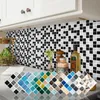 Papéis de parede PVC Auto-adesivo Crystal Mosaic impermeável Decoração de parede à prova de óleo 3D Gabinete de parede AMJ Fabricantes