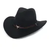 Szerokie brzegi kapelusze maślanki western cowboy kapelusz kobiety kow dżentelmen jazz sombreros hombre cap vintage jesienna zima elegancka lady cowgirl