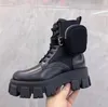 Botas de diseñador de moda Martin Zapatos para mujer Boot de bolsillo Black Roman Boots Nylon Nylon Inspirado Logotipo de combate Pequeño gran tamaño EUR 35-41