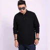 5XL 6XL 7XL 8XL Men's Solid Color Casual T-Shirt Plus Size Business Fashion Lapel Long Sleeve T-shirt Male Tops Brand Clothes G1229