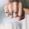 Anéis de cluster Atacado anel de aço inox para meninas jewlery mulheres estilos étnicos moda legal com desenhos irregulares