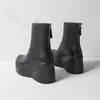 Meotina Winter Ankel Boots Kvinnor Naturlig äkta läderplattform Wedge Heel Short Boots Zip Super High Heel Shoes Lady Fall 39 210608