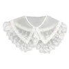 Women Elegant Lace Fake Breathable Summer False White Ornamental Necklace Dress Shirt Collar Shawl