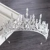 Lüks Prenses 2023 Düğün başlıkları gelin tiara rhinestone taç baş parçaları kristal kafa bantları saç aksesuarları altın gümüş e293j