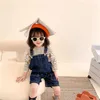 Korean style Spring summer girls fashion oversized overalls shorts Boys thin loose denim bodysuits 210708