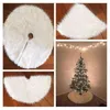 1PC Creative White Plush Christmas Tree Skirts Fur Carpet Xmas Decoration Year Home Outdoor Decor Event Party Tree Skirts 211104