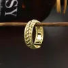 Cluster Rings Gold Braided For Women Men Stainless Steel Twisted Rope Ring Spiral Hollow Open Wide Bands Finger Accessories Jewelry Gift