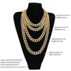 Karopel Iced Out Bling Rhinestone Mens Gold Silver Miami Cuban Link Chain Kettingen Diamond Men039S Hip Hop Necklace4522036